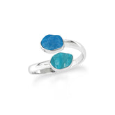 neon apatite-paraiba apatite stackable bezel-set ring